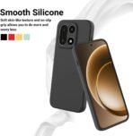 Oneplus 15 5G Back Cover with Upgraded Square Edges for Camera Protection Shockproof Flexible Matte Liquid Silicone Mobile Phone Case (Black) - Image 3