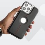 Back Cover for iPhone 16 Pro Max 5G Tronzo Style Luxury Premium PU Leather Stylish Cover with Soft Lining Design Case