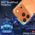 Back Case Cover for iPhone 17 Pro | Shockproof Design | Hard Back Cover Case for iPhone 17 Pro (PC & TPU, Transparent) - Image 3