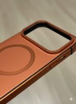 Case for iPhone 17 Pro/Pro Max, Chrome Steel Protective Cover with Wireless Charging Ring, Slim Design (Orange, iPhone 17 Pro Max) - Image 3