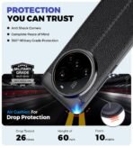 Golden Sand Leather Textured Back Cover Case Compatible with Xiaomi 15 Ultra (Shockproof TPU | Midnight Black) - Image 4