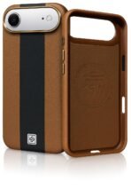 Leather Case for iPhone 17 Air, Men Women Luxury Elegant Slim Business PU Cover Soft Non-Slip Grip Shockproof Anti-Scratch Protective Back Cover Brown Black