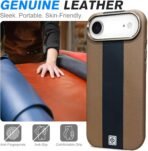 Leather Case for iPhone 17 Air, Men Women Luxury Elegant Slim Business PU Cover Soft Non-Slip Grip Shockproof Anti-Scratch Protective Back Cover Brown Black - Image 5