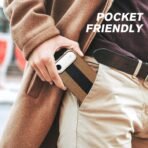 Leather Case for iPhone 17 Air, Men Women Luxury Elegant Slim Business PU Cover Soft Non-Slip Grip Shockproof Anti-Scratch Protective Back Cover Brown Black - Image 6