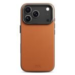 DailyObjects Leatherite Case for iPhone 17 Pro Compatible with MagSafe Wireless Charging | Tan-Grey Hybrid Magnetic Back Cover