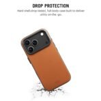 DailyObjects Leatherite Case for iPhone 17 Pro Compatible with MagSafe Wireless Charging | Tan-Grey Hybrid Magnetic Back Cover - Image 4