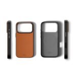DailyObjects Leatherite Case for iPhone 17 Pro Compatible with MagSafe Wireless Charging | Tan-Grey Hybrid Magnetic Back Cover - Image 5