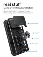 Rugged Armor Back Case Cover for Xiaomi 17 Pro Max 5G, Shockproof Xiaomi 17 Pro Max Back Cover, Ring Case with Kickstand and Camera Protection Shutter - Black - Image 5