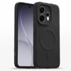 Outlouders Back Cover for Oppo Reno 15 5G Soft Matte Silicone Cover with Slim Fit | Mag-Safe Logo (Not Mag-Safe Compatible) | Shockproof | Camera Protection Bumper Case (Black)