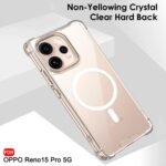 TheGiftKart Shockproof Ultra-Hybrid Back Cover Case for Oppo Reno 15 Pro 5G Compatible with MagSafe | 360° Protection | Crystal Clear Hard Back Cover Case for Oppo Reno15 Pro 5G (Transparent Bumper)