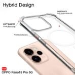 TheGiftKart Shockproof Ultra-Hybrid Back Cover Case for Oppo Reno 15 Pro 5G Compatible with MagSafe | 360° Protection | Crystal Clear Hard Back Cover Case for Oppo Reno15 Pro 5G (Transparent Bumper) - Image 4