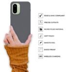 SPRIG Compatible with OnePlus 15R 5G Premium SilkTone Back Cover Drop Tested Shock Proof Mobile Case for Men, Women, Boys and Girls with Camera Protection (Dark Grey) - Image 4