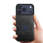 Leather Case for Apple iPhone 17 Pro Premium Protective Stylish Slim Cover with Shockproof Raised Edges Black - Image 3